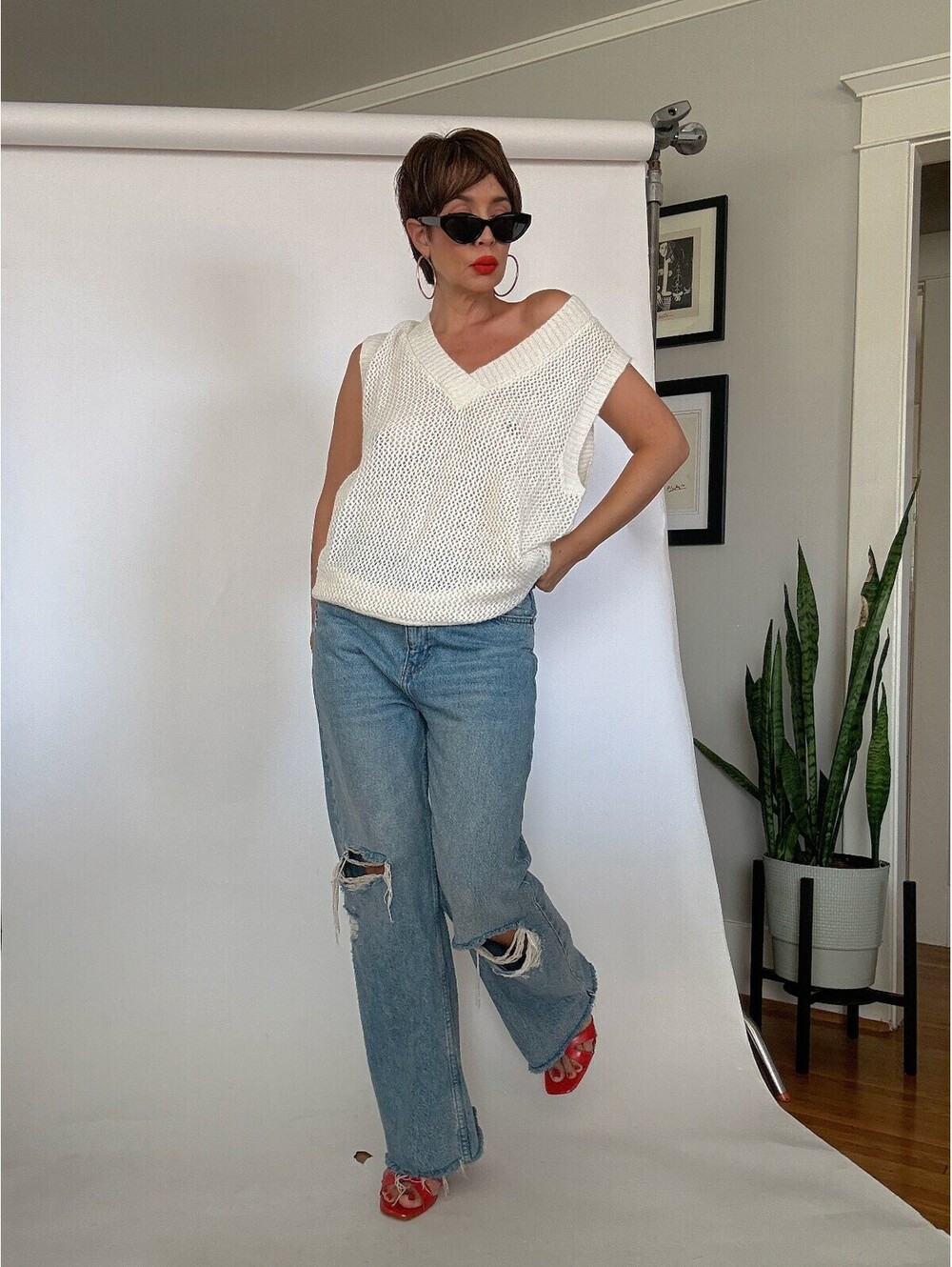 White Knit Vest